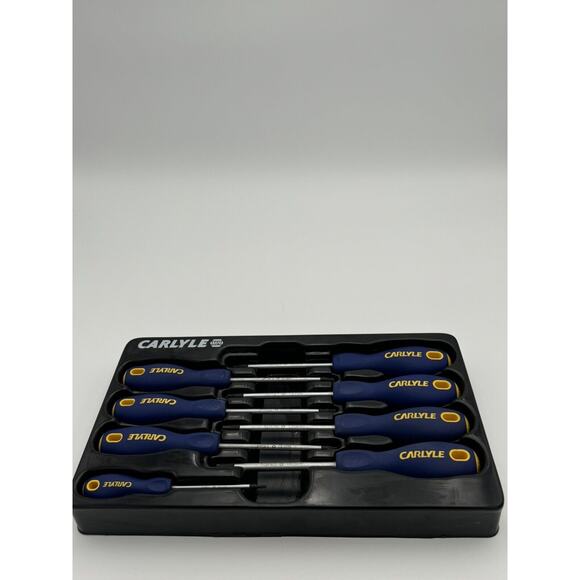 Comfort Grip Star Screwdriver Set of 8 - Satin Chrome Plated - Carlyle Tools - Picture 1 of 2
